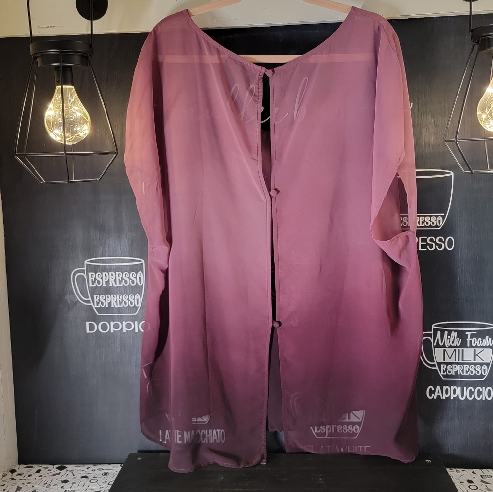 Ombre dusty rose to merlot blouse 3x Torrid